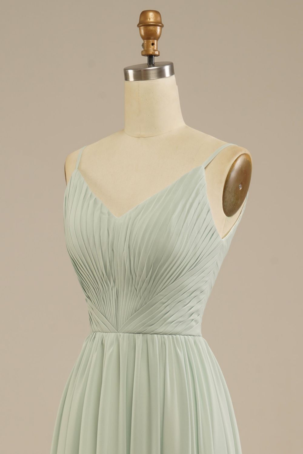 A-line Floor Length V-neck Chiffon Bridesmaid Dress