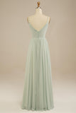 A-line Floor Length V-neck Chiffon Bridesmaid Dress