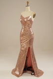 Trumpet-Mermaid Spaghetti Straps Sequin Party Dress